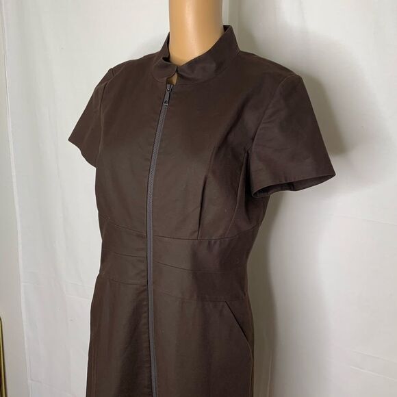 Lafayette 148 Short Sleeve Full Zip Dress Collar 8 - Picture 2 of 8